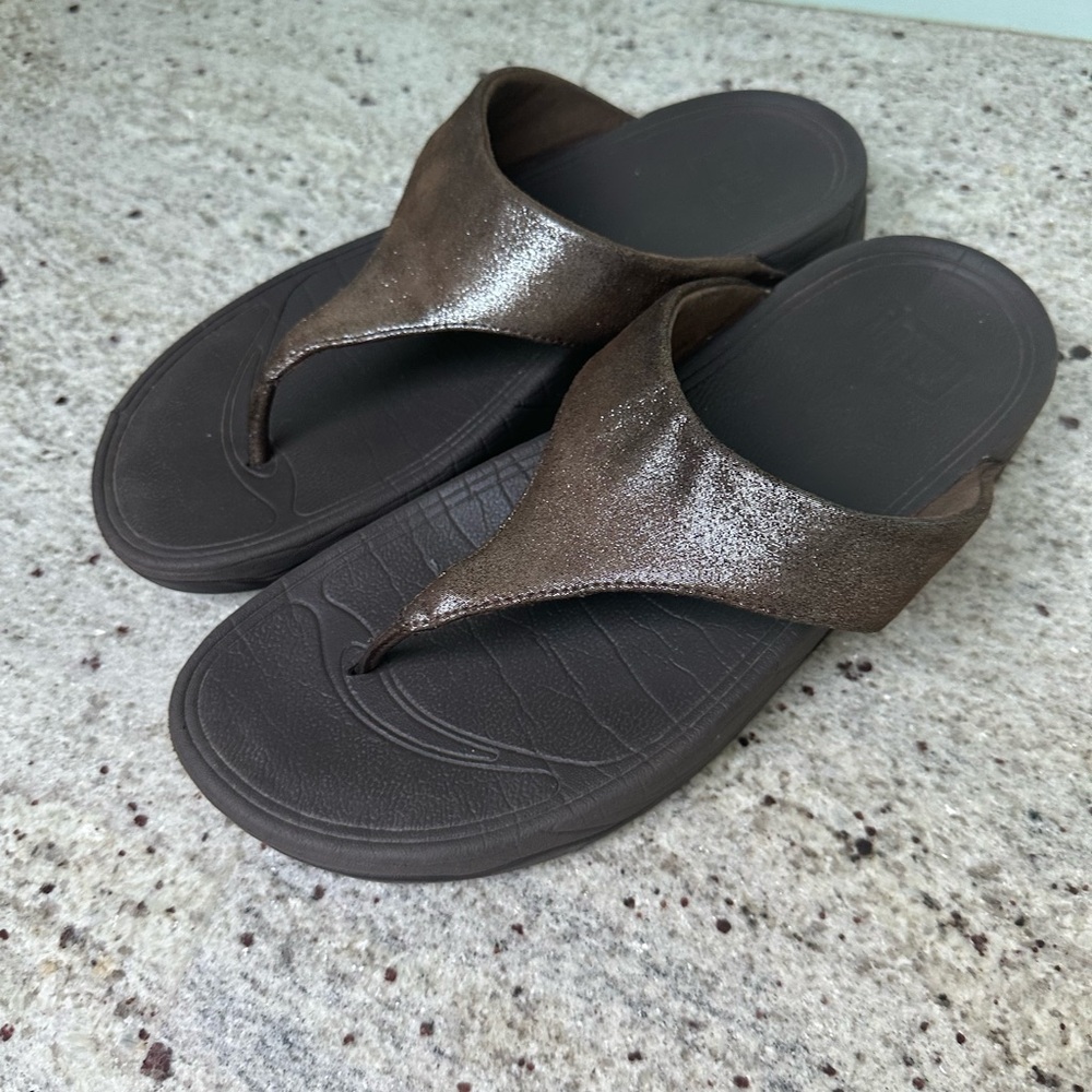 Fitflop Lulu Shimmer Black Silver Microwobbleboard - Picture 2 of 5